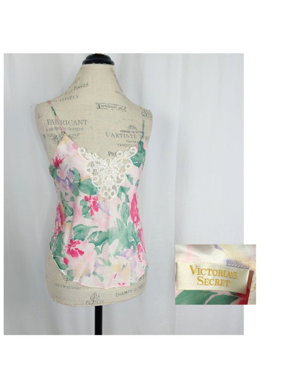 Vintage Victoria Secret Pink Camisole Lingerie Small Lingerie